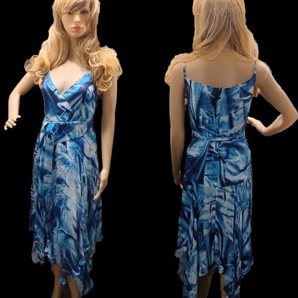 Gorgeous Nicole Miller Print Wrap Hi/Lo Hem Dress - Picture 1 of 14